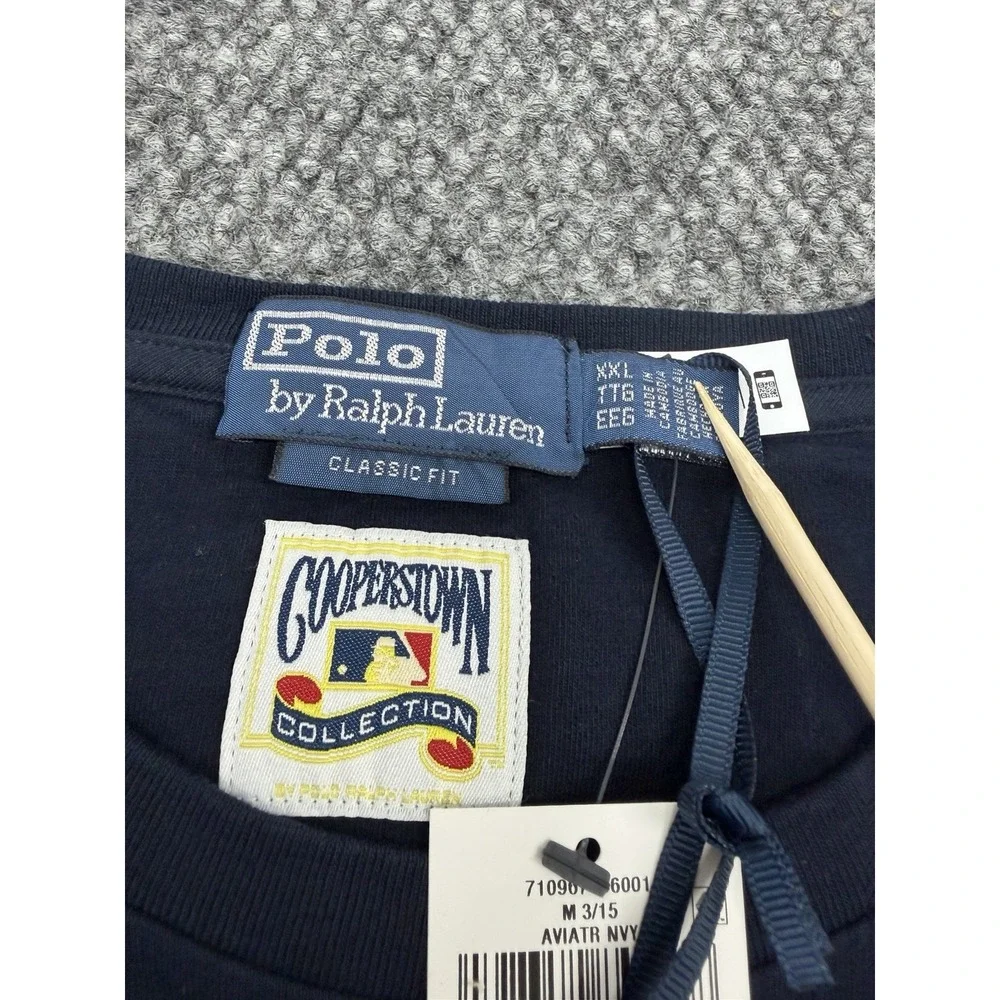 Polo Ralph Lauren x New York NY Yankees Men's XXL Cotton T-Shirt Navy Blue MLB